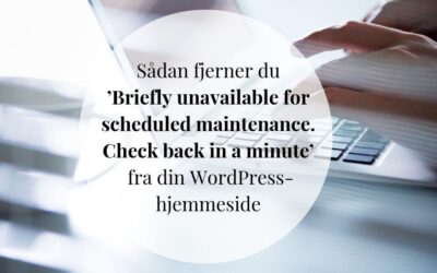Hvordan fjerner man ’Briefly unavailable for scheduled maintenance. Check back in a minute’ fra sin WordPress-hjemmeside?